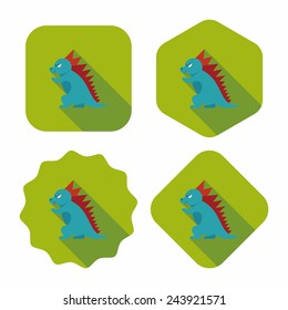 Dinosaur flat icon with long shadow,eps10