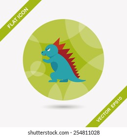 Dinosaur flat icon with long shadow,eps10