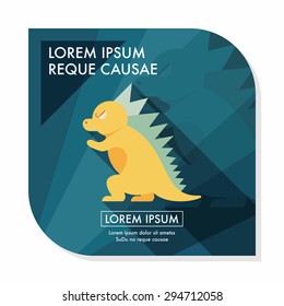 Dinosaur flat icon with long shadow,eps10