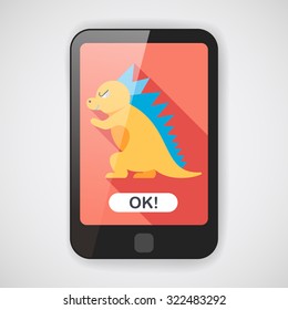 Dinosaur flat icon with long shadow,eps10