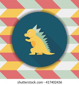 Dinosaur flat icon with long shadow,eps10