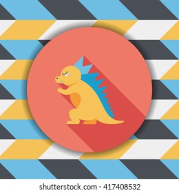Dinosaur flat icon with long shadow,eps10