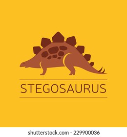 Dinosaur flat symbol, dinosaur sign, Stegosaurus, dinosaur vector flat logo, stegosaurus icon. svg