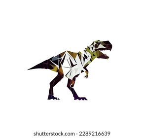 Dinosaur flat vector illustration isolated on white background. cartoon tyrannosaurus