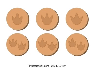dinosaur foot print design vector flat modern isolated illustration