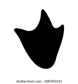 Dinosaur footprint. Black silhouette. Dinosaur paw print. Vector illustration isolated on white background.