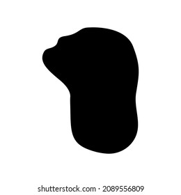 Dinosaur footprint. Black silhouette. Dinosaur paw print. Vector illustration isolated on white background.