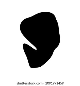 Dinosaur footprint. Black silhouette. Dinosaur paw print. Vector illustration isolated on white background.