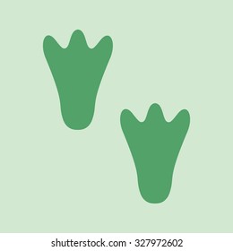 Dinosaur footprint, cartoon, vector illustration