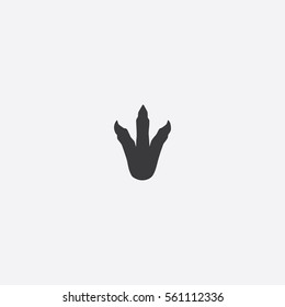 Dinosaur Footprint Icon Silhouette Vector Illustration Stock Vector ...