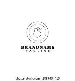 dinosaur footprint logo cartoon icon design template black modern isolated vector illustration