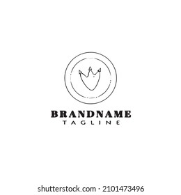 dinosaur footprint logo cartoon icon design template. black modern isolated vector illustration