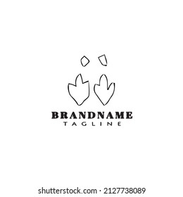 dinosaur footprint logo cartoon icon design template black modern isolated vector illustration