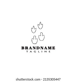 dinosaur footprint logo cartoon icon design template black modern isolated vector illustration