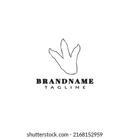 dinosaur footprint logo cartoon icon design template black modern isolated vector illustration