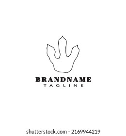 dinosaur footprint logo cartoon icon design template black modern isolated vector illustration