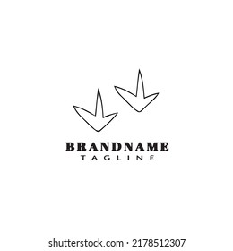 dinosaur footprint logo cartoon icon design template black modern isolated vector illustration