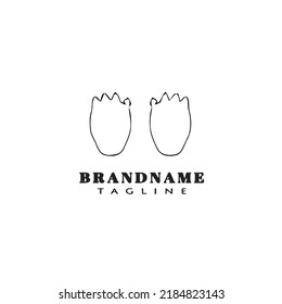 dinosaur footprint logo cartoon icon design template black modern isolated vector illustration