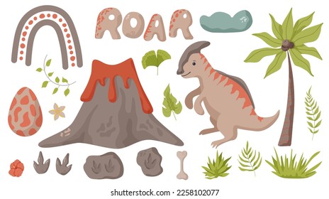 Dinosaur footprint tracks. Illustrations paw, claw predator. Dinosaur footprint perfect for textile, wrap and wallpaper and design