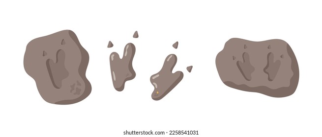 Dinosaur footprint tracks. Illustrations paw, claw predator. Dinosaur footprint perfect for textile, wrap and wallpaper and design