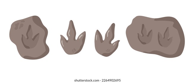 Dinosaur footprint tracks. Illustrations paw, claw predator. Dinosaur footprint perfect for textile, wrap and wallpaper and design
