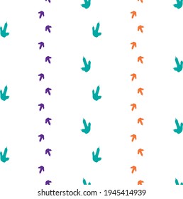 Dinosaur footprint tracks. Minimal color seamless pattern. Background with paw, claw predator. Dinosaur footprint seamless pattern perfect for textile, wrap and wallpaper and design