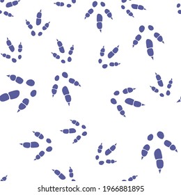 Dinosaur footprint tracks. Minimal color seamless pattern. Background with paw, claw predator. Dinosaur footprint seamless pattern perfect for textile, wrap and wallpaper and design
