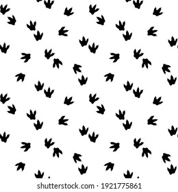 Dinosaur footprint tracks. Minimal seamless pattern. Background with paw, claw predator. Dinosaur footprint illustration perfect for textile, wrap and wallpaper and design