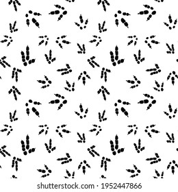 Dinosaur footprint tracks. Minimal seamless pattern. Background with paw, claw predator. Dinosaur footprint illustration perfect for textile, wrap and wallpaper and design