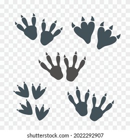 Dinosaur footprint tracks vector set illustration eps10
