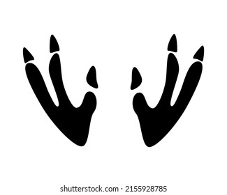 Dinosaur footprint vector icon black color isolated on white background.