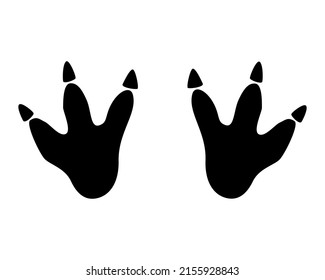 Dinosaur footprint vector icon black color isolated on white background.