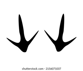 Dinosaurier-Fußabdruck, Vektorsymbol schwarze Farbe einzeln auf weißem Hintergrund.