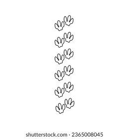 Dinosaur footprints icon vector. Dinosaur tracks illustration sign. Animals footprints symbol. Animals tracks logo.