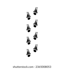 Dinosaur footprints icon vector. Dinosaur tracks illustration sign. Animals footprints symbol. Animals tracks logo.