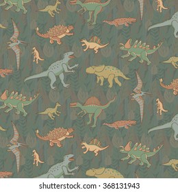 dinosaur in forest color pattern