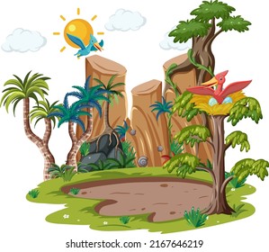 Dinosaur in the forest isolated illustration