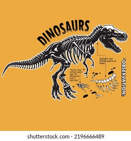 dinosaur fosil art vector- jurassic fosil vector ilutration