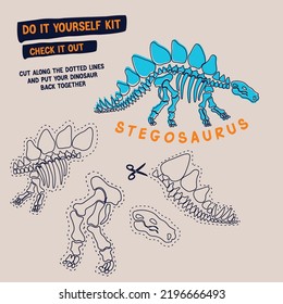 dinosaur fosil art vector- jurassic fosil vector ilutration