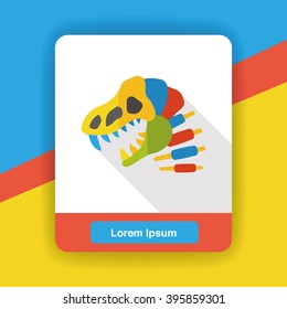 dinosaur fossil flat icon