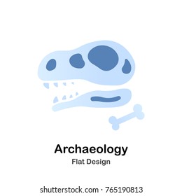 Dinosaur fossil Flat Vector Illustration