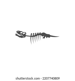 Dinosaur fossil icon design illustration template