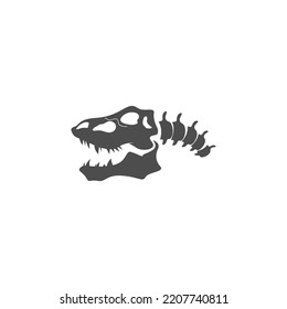 Dinosaur fossil icon design illustration template