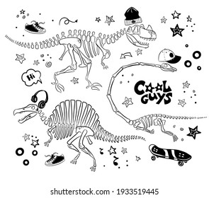 Dinosaurierfossilien. Cool boys.Print on T-Shirt 