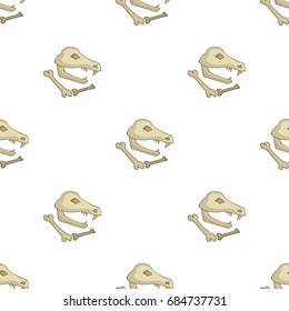 Dinosaur fossils icon in cartoon style isolated on white background. Stone age symbol stock vector illustration.