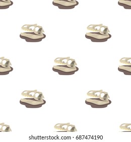 Dinosaur fossils icon in cartoon style isolated on white background. Dinosaurs and prehistoric symbol stock vector illustration.