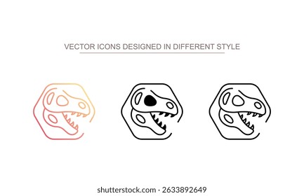 Dinosaur Fossils icon design with white background stock illustration