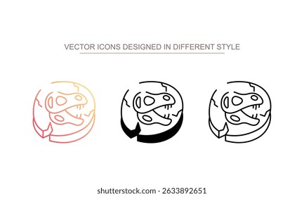 Dinosaur Fossils icon design with white background stock illustration