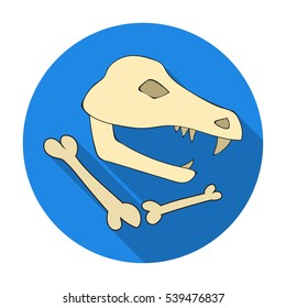 Dinosaur fossils icon in flat style isolated on white background. Stone age symbol stock vector illustration.
