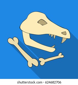 Dinosaur fossils icon in flate style isolated on white background. Stone age symbol stock vector illustration.